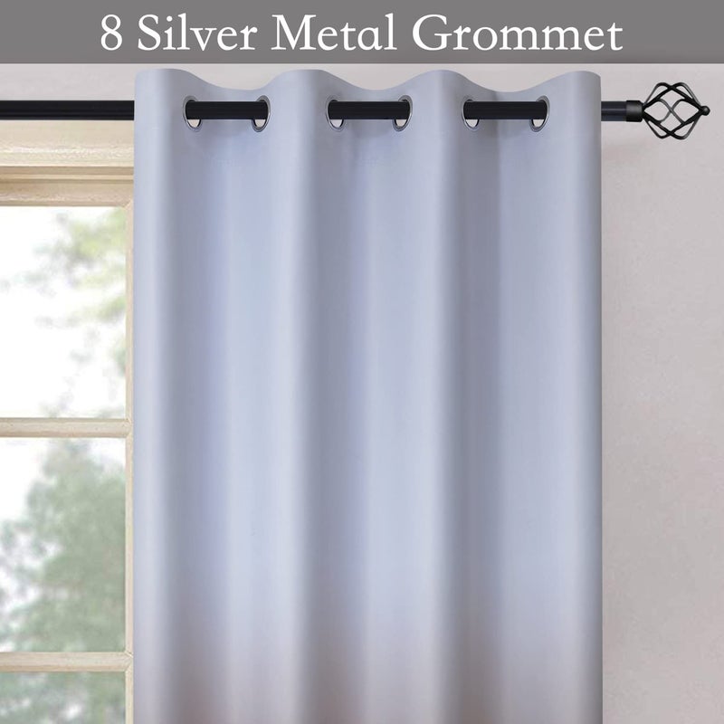 SimpleHome Ombre Room Darkening Curtains for Bedroom, Light Blocking Gradient Grey White to Brown Thermal Insulated Grommet Window Curtains/Drapes for Living Room,2 Panels, 52x84 inches Length - Image 2